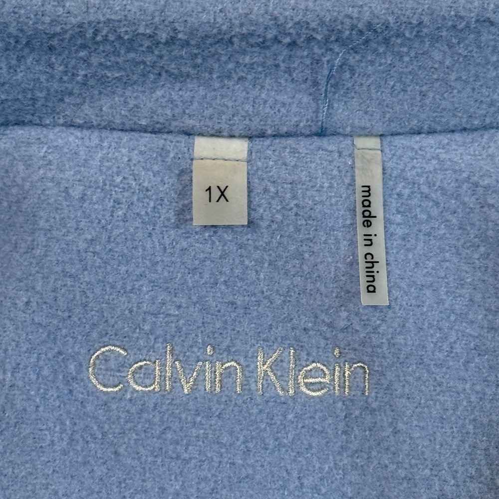 Calvin Klein Pea Coat Jacket Womens Plus 1X Light Blue Wool Cashmere Blend - Picture 4 of 16